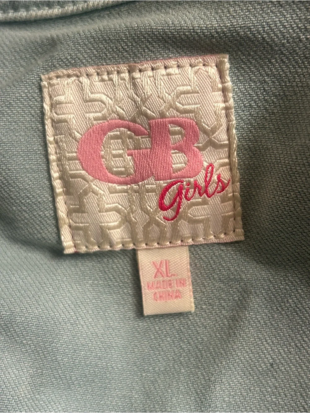 GB Girls Washed Light Blue Denim Jacket with Raw Hem